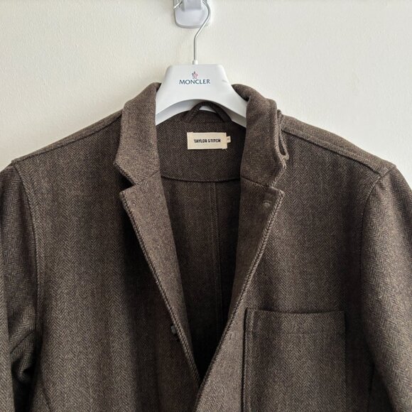 Taylor Stitch Olive Brown Wool Tweed Norfolk Hunting Jacket / Blazer - 42 Large - Picture 7 of 16